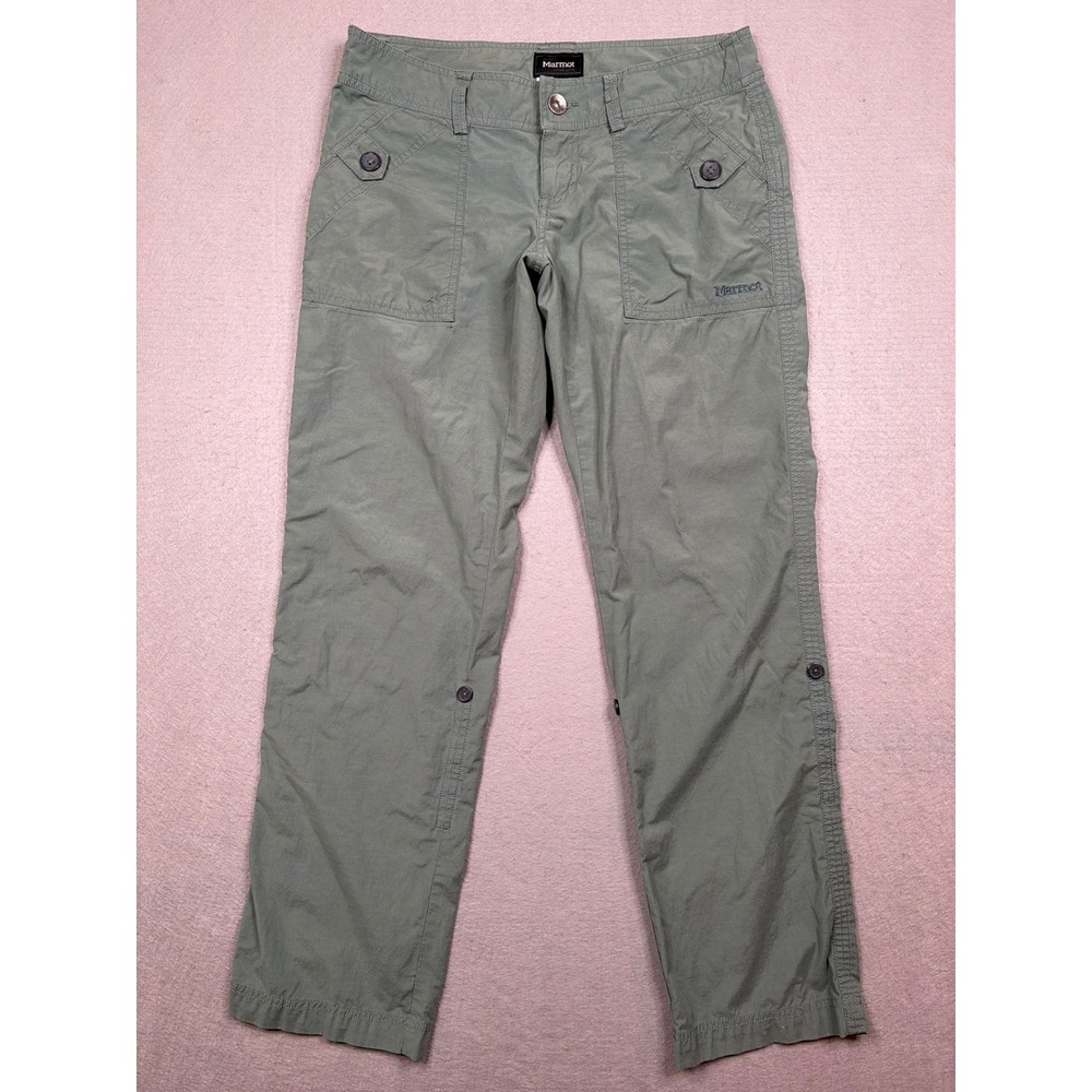 Marmot For Life Womens Sage Green Roll Up Convertible Hiking Pants Size 6